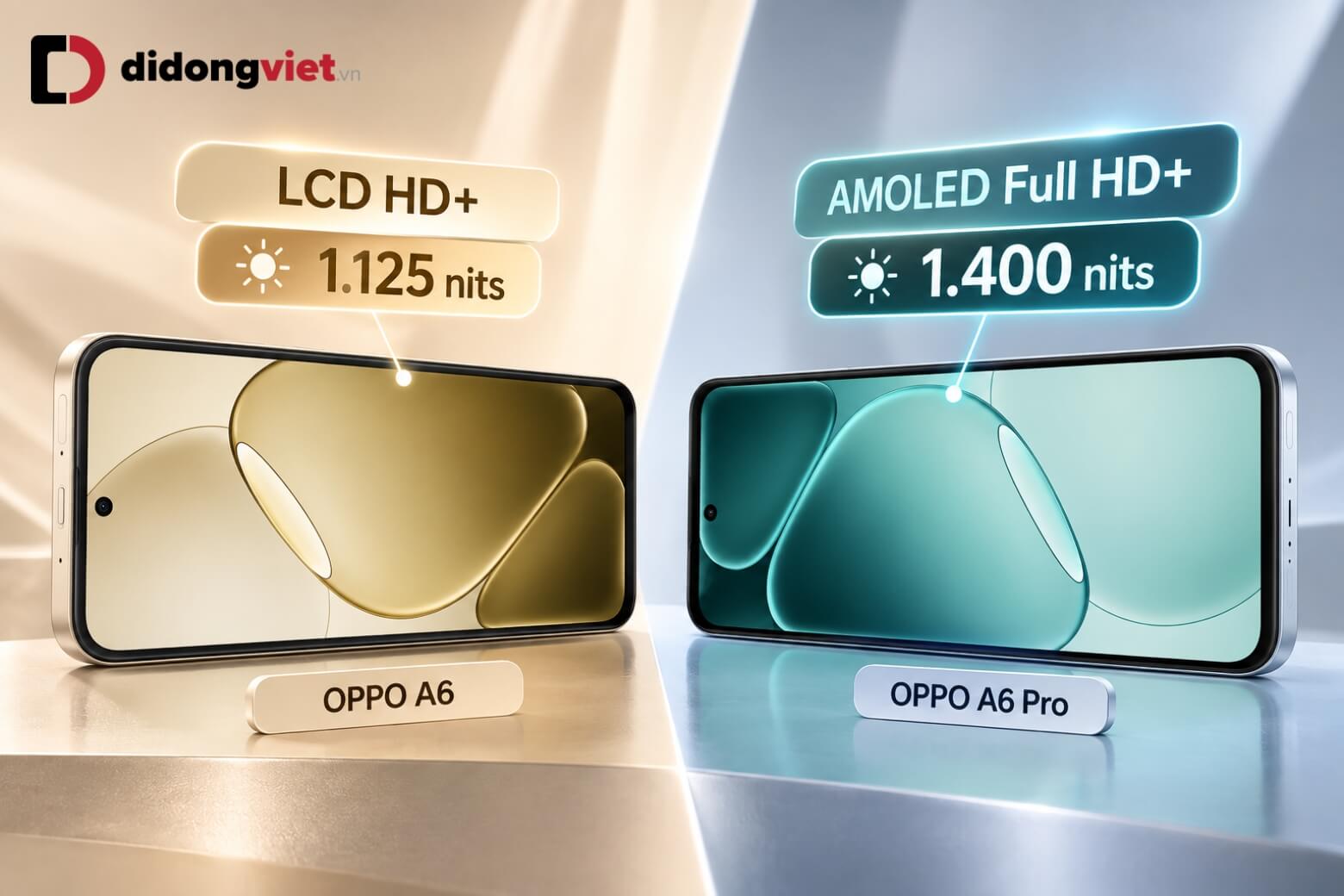 So sánh OPPO A6 và OPPO A6 Pro: Nên chọn bản tiêu chuẩn hay nâng cấp Pro? 9 So sánh OPPO A6 và OPPO A6 Pro màn hình hiển thị