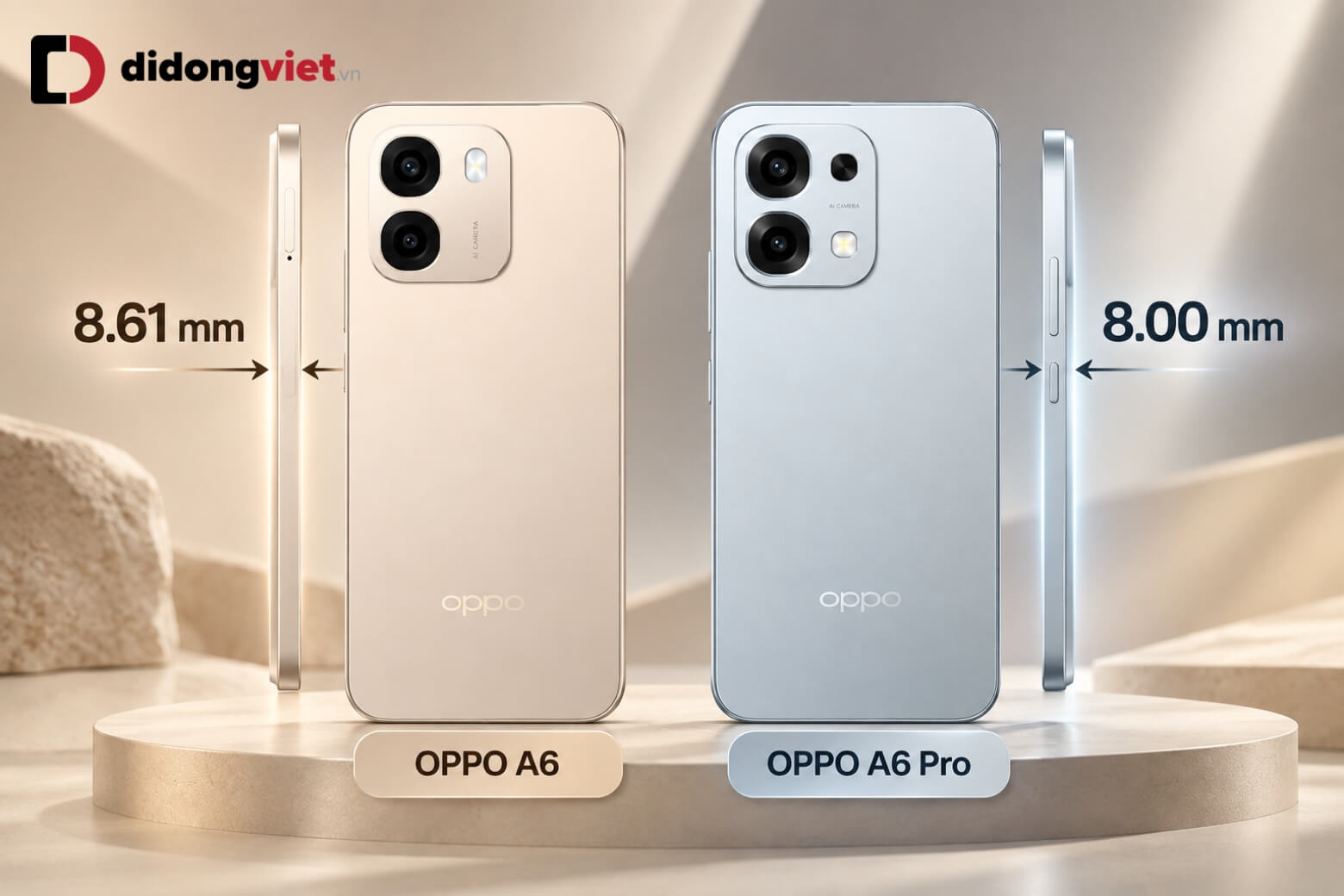 So sánh OPPO A6 và OPPO A6 Pro: Nên chọn bản tiêu chuẩn hay nâng cấp Pro? 8 So sánh OPPO A6 và OPPO A6 Pro thiết kế