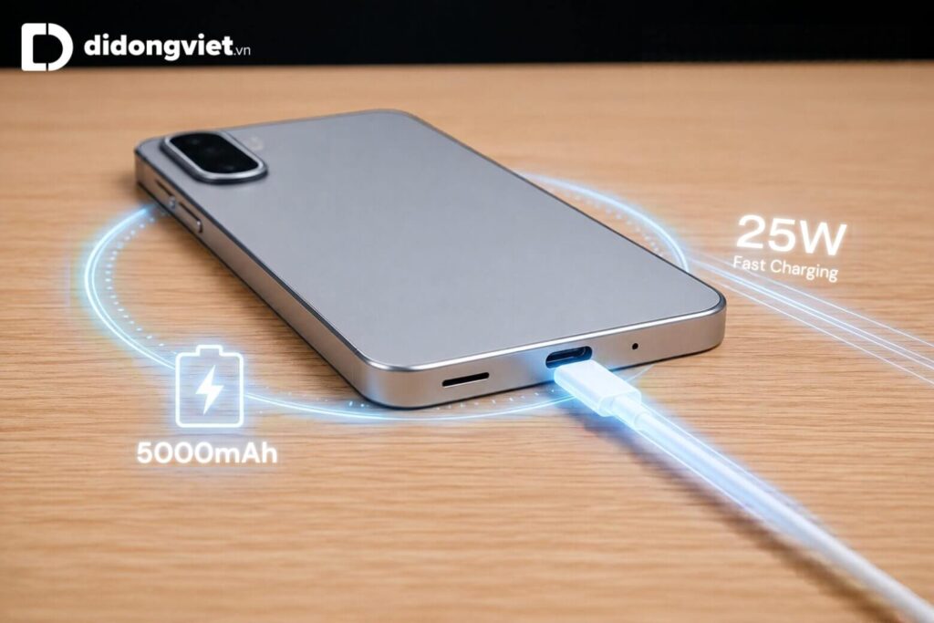 So sánh OPPO A6 và Samsung A17: Đâu là lựa chọn tối ưu? 22 Samsung Galaxy A17 nổi bật với pin 5.000mAh, đáp ứng nhu cầu sử dụng hằng ngày.