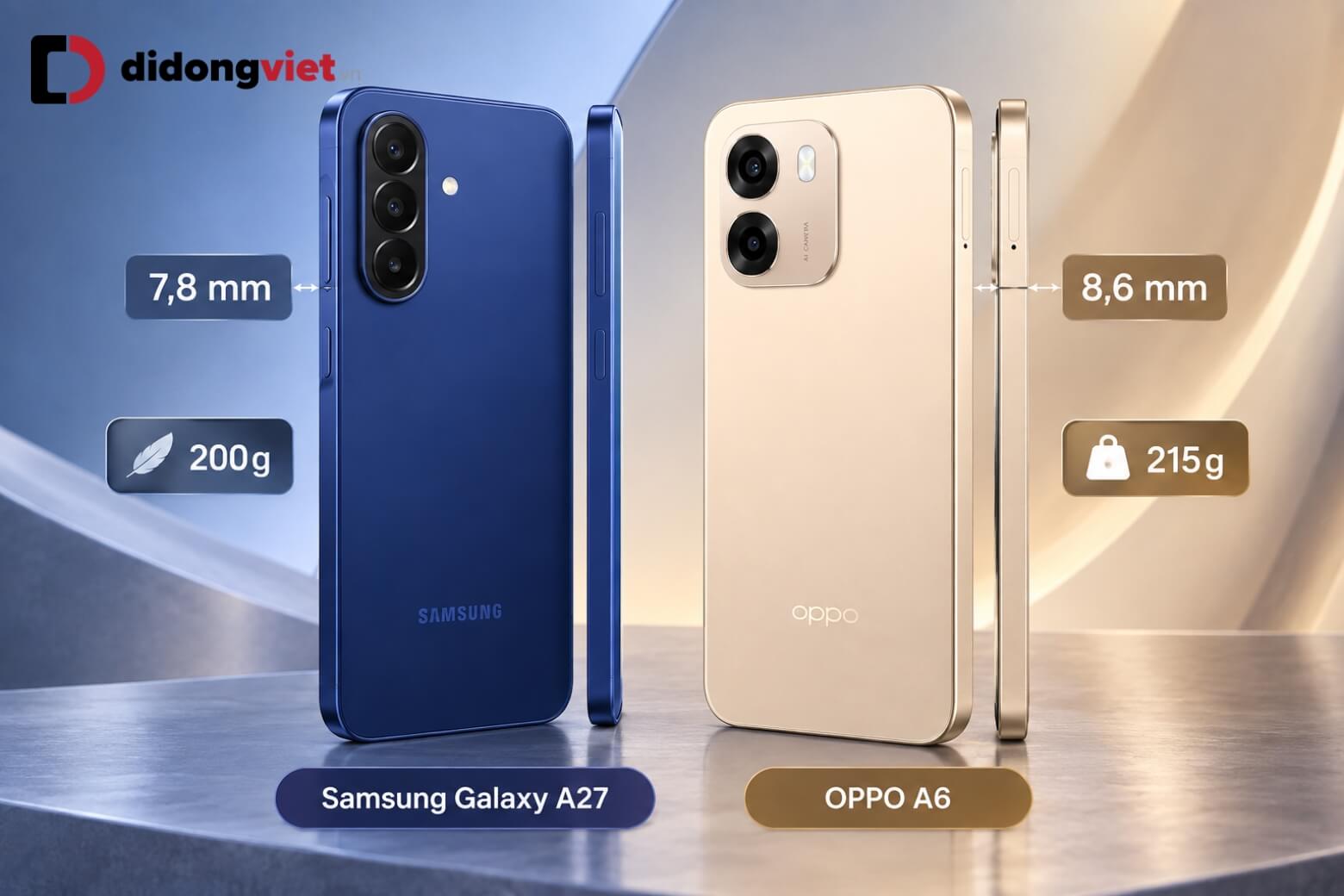So sánh OPPO A6 và Samsung Galaxy A27: Đâu là lựa chọn tối ưu cho bạn? 8 So sánh OPPO A6 và Samsung Galaxy A27 về thiết kế