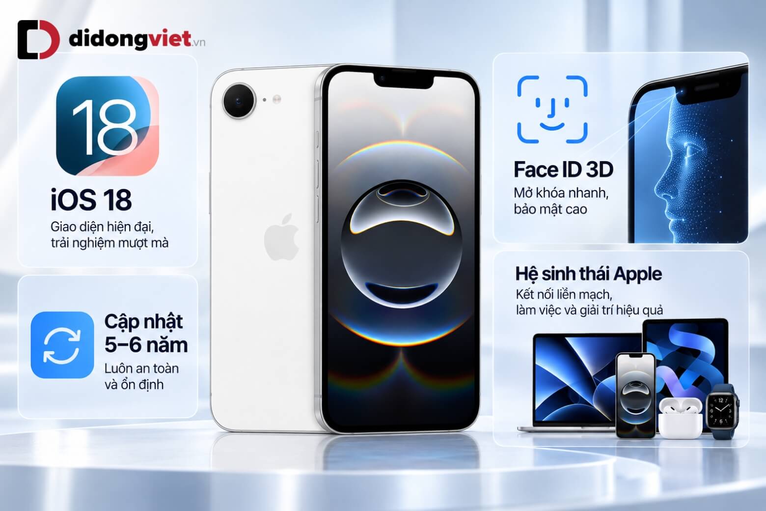 So sánh OPPO A7 Pro 5G và iPhone 16e: Đột phá tính năng hay bền bỉ dài lâu? 22 So sánh OPPO A7 Pro 5G và iPhone 16e hệ điều hành iOS