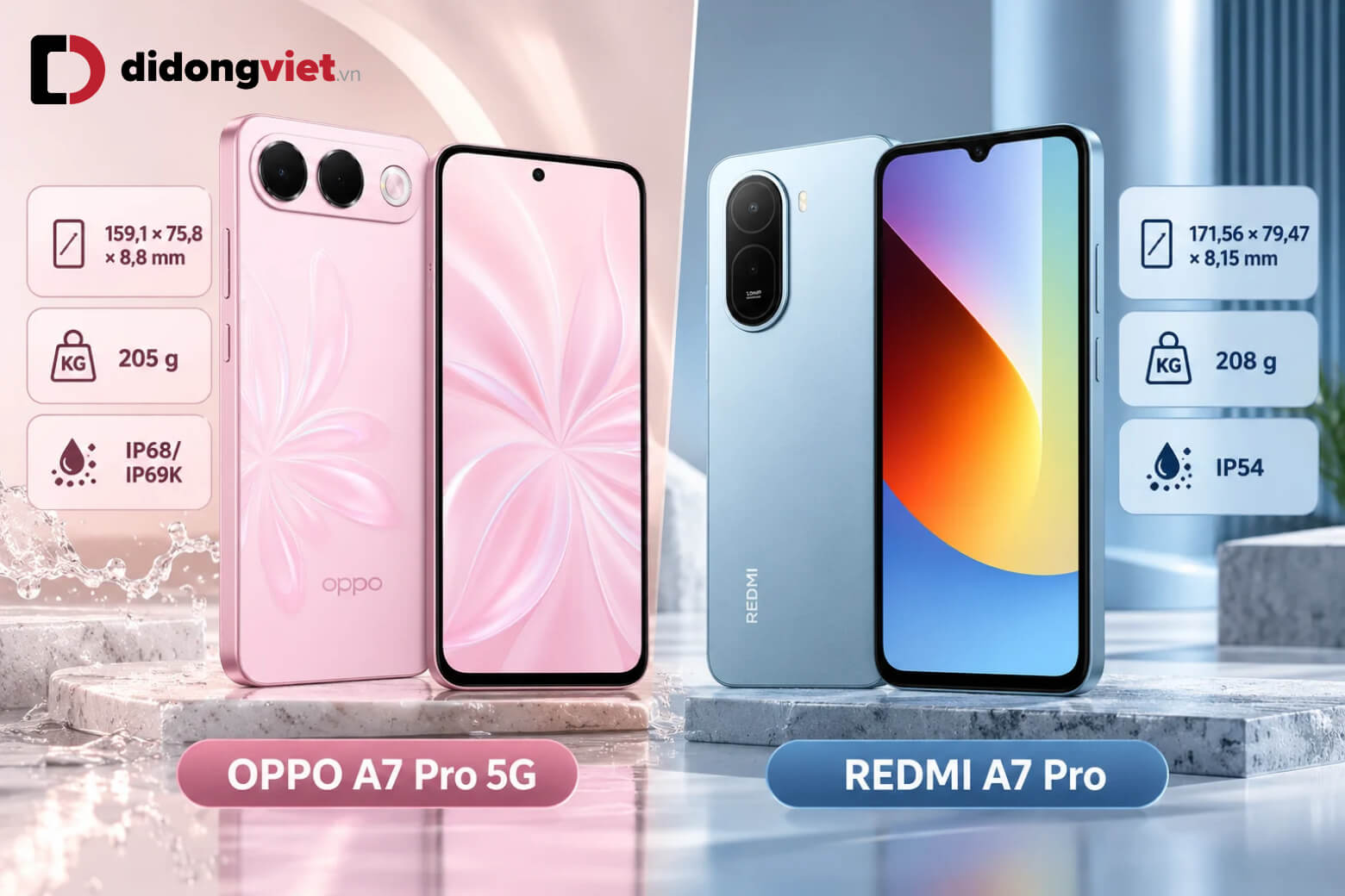 So sánh OPPO A7 Pro 5G và REDMI A7 Pro: Đâu là lựa chọn tối ưu theo nhu cầu? 7 So sánh OPPO A7 Pro 5G và REDMI A7 Pro thiết kế