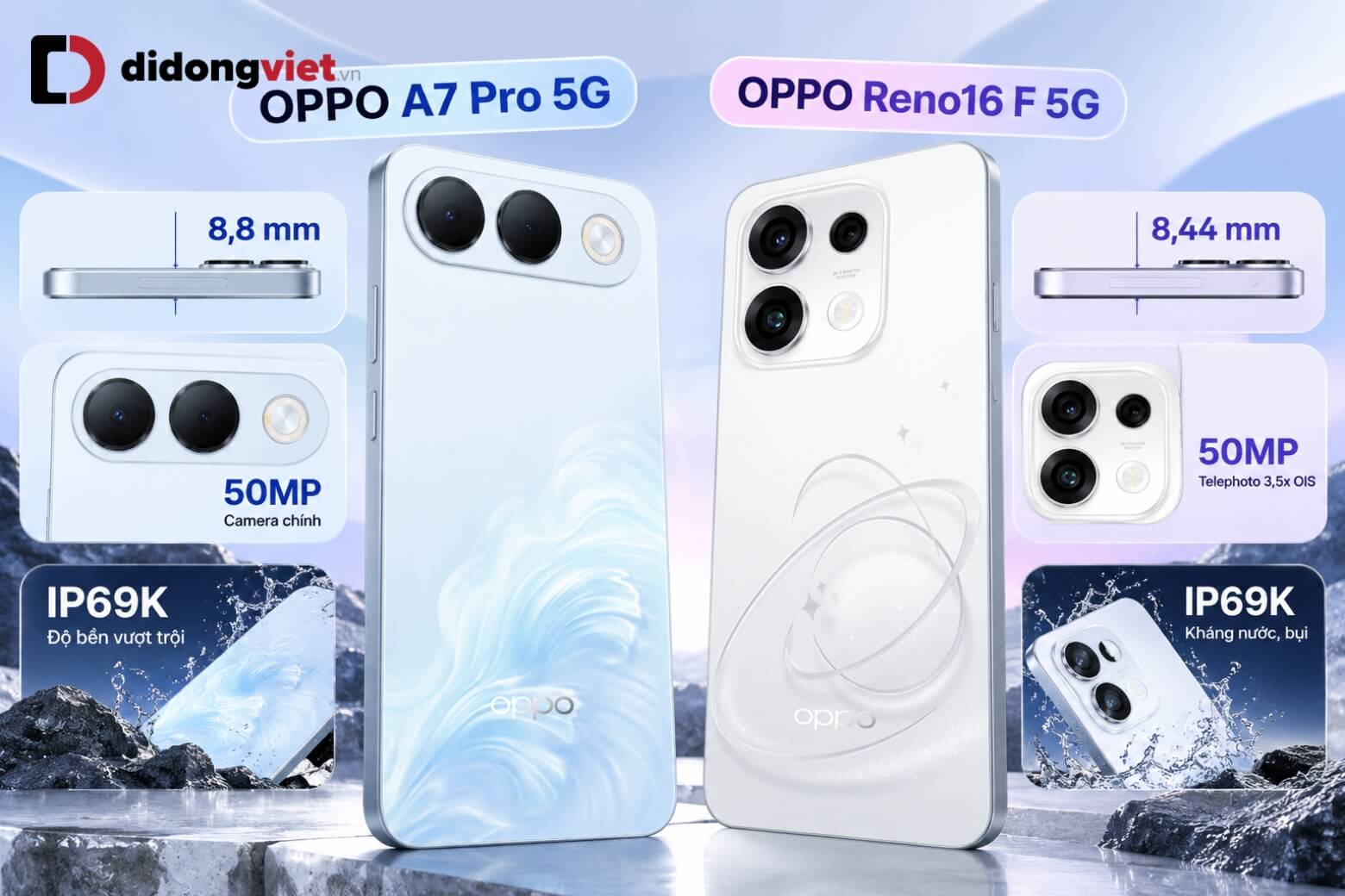 So sánh OPPO A7 Pro và OPPO Reno16 F 5G: Đâu là lựa chọn tối ưu cho bạn? 8 So sánh OPPO A7 Pro và OPPO Reno16 F 5G thiết kế