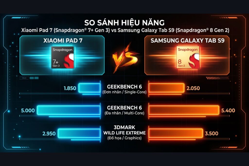 So sánh Xiaomi Pad 7 và Samsung Galaxy Tab S9: Đâu là lựa chọn tối ưu cho công việc và giải trí? 10 So sánh Xiaomi Pad 7 và Samsung Galaxy Tab S9