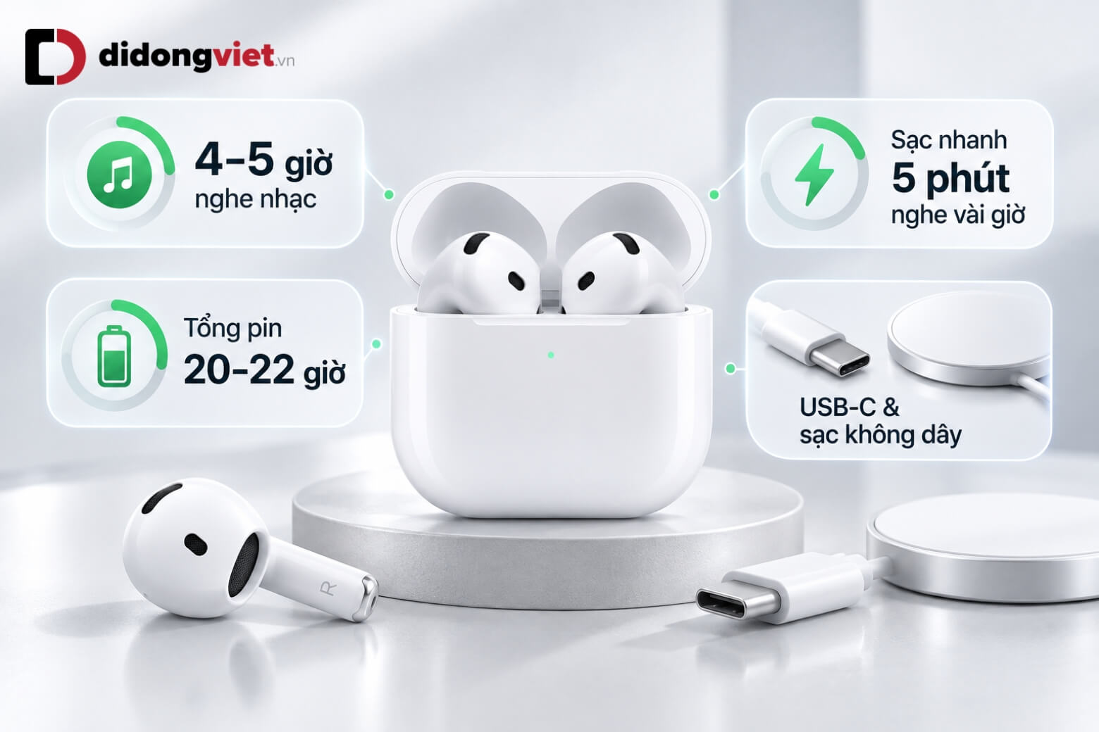 Tổng hợp thông số AirPods 5 và chi tiết cấu hình phần cứng 12 Thông số AirPods 5 về pin và sạc không dây