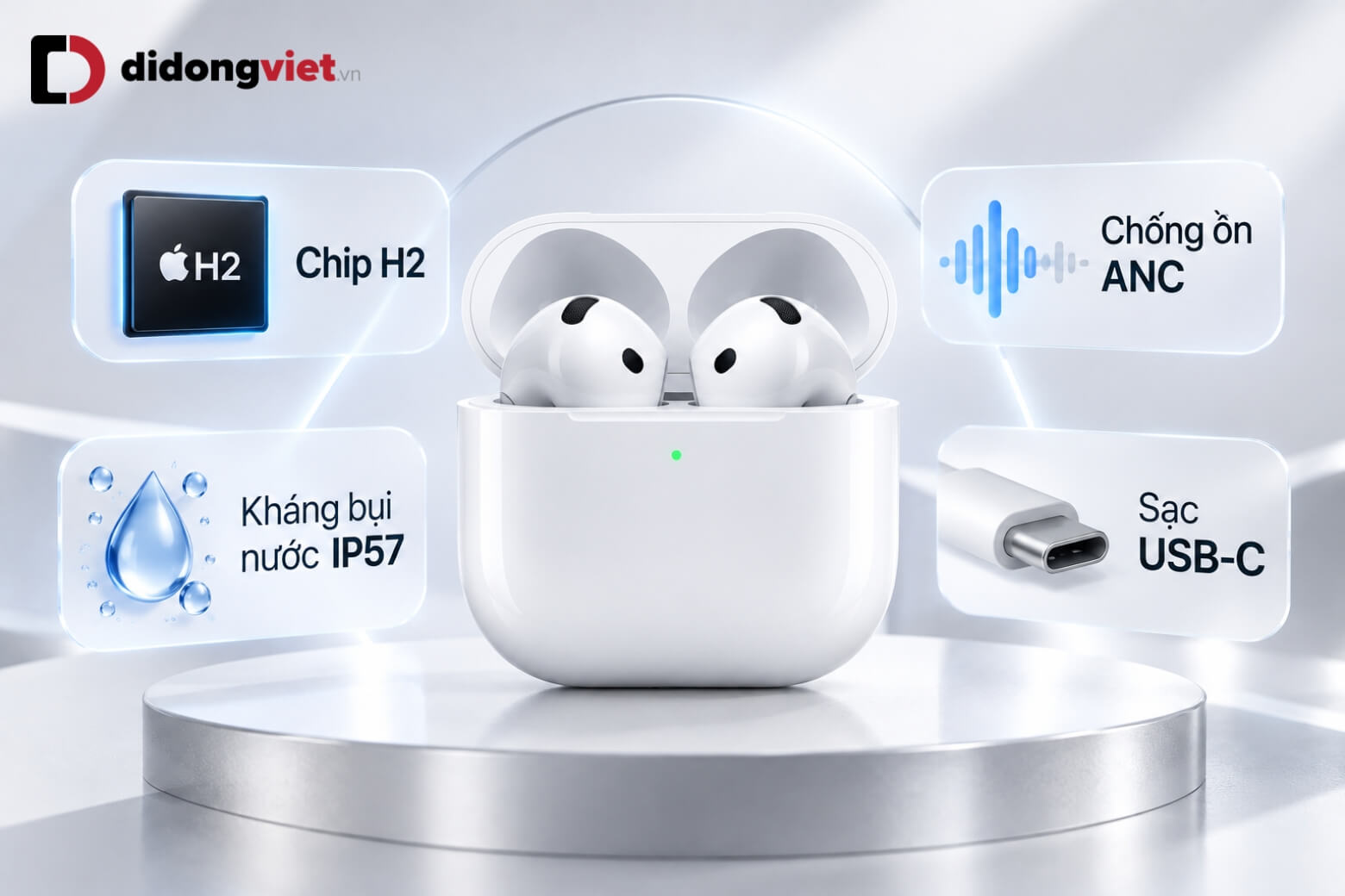 Tổng hợp thông số AirPods 5 và chi tiết cấu hình phần cứng 8 Thông số AirPods 5 với chip H2 và chuẩn IP57