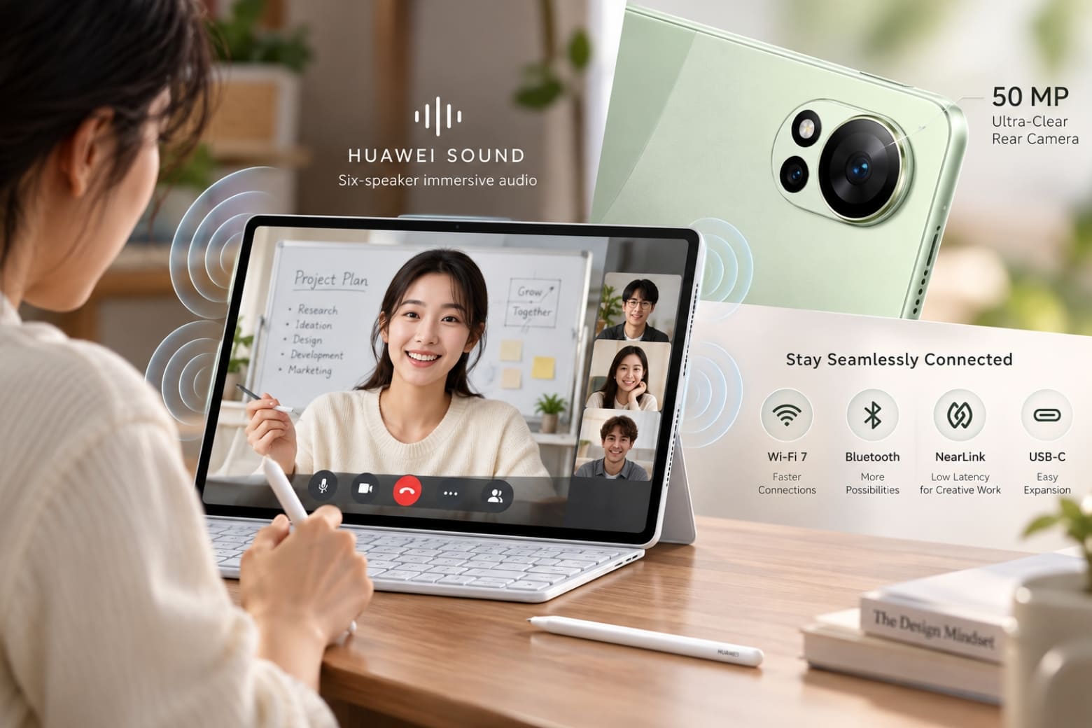 Trên tay HUAWEI MatePad 12 X: Trải nghiệm tablet PaperMatte mỏng nhẹ 12 Camera 50MP và 6 loa đáp ứng tốt nhu cầu đa phương tiện.