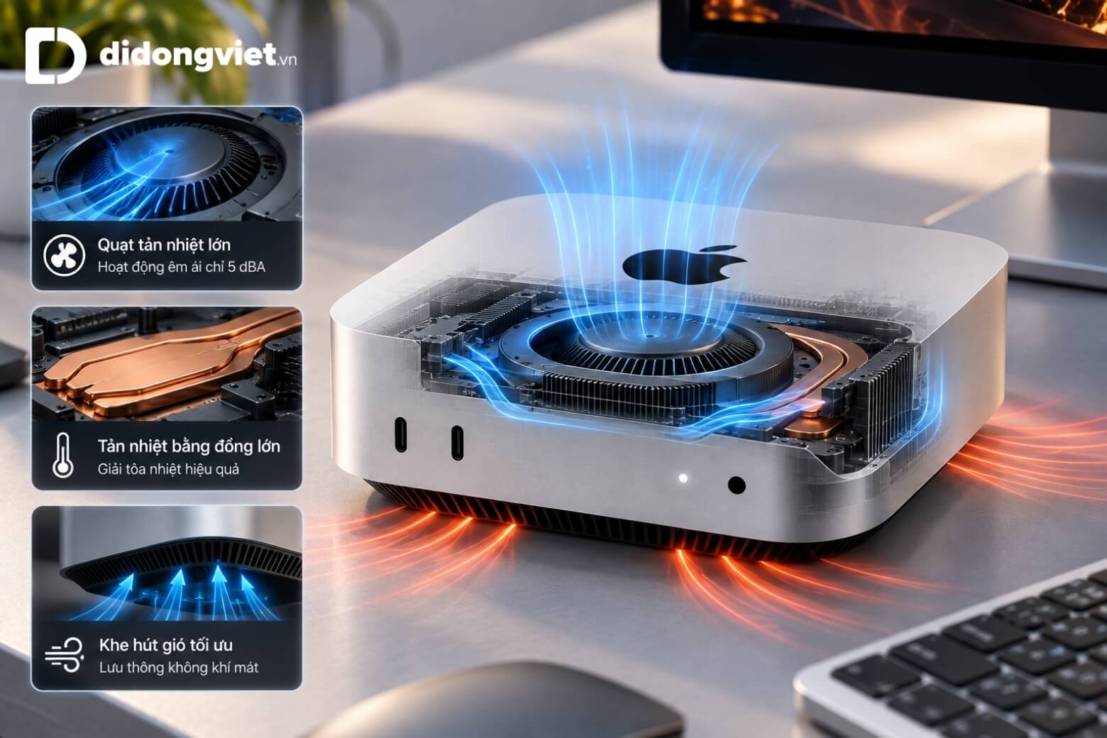 Trên tay Mac mini M5 Pro: Cổng Thunderbolt 5, tốc độ SSD và sức mạnh đồ họa 11 Trên tay Mac mini M5 Pro với hệ thống tản nhiệt