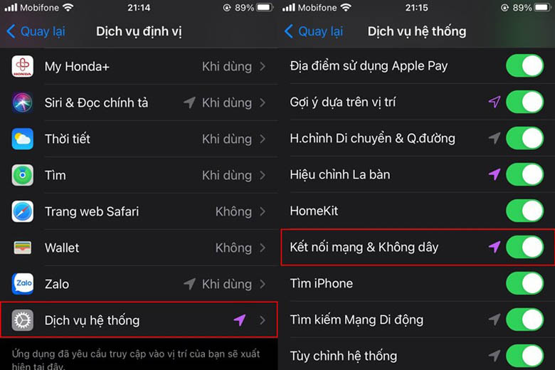 iPhone không kết nối được WiFi