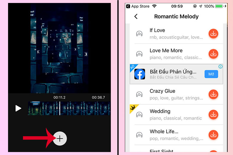 ungangeza kanjani umculo kuvidiyo ku-iphone