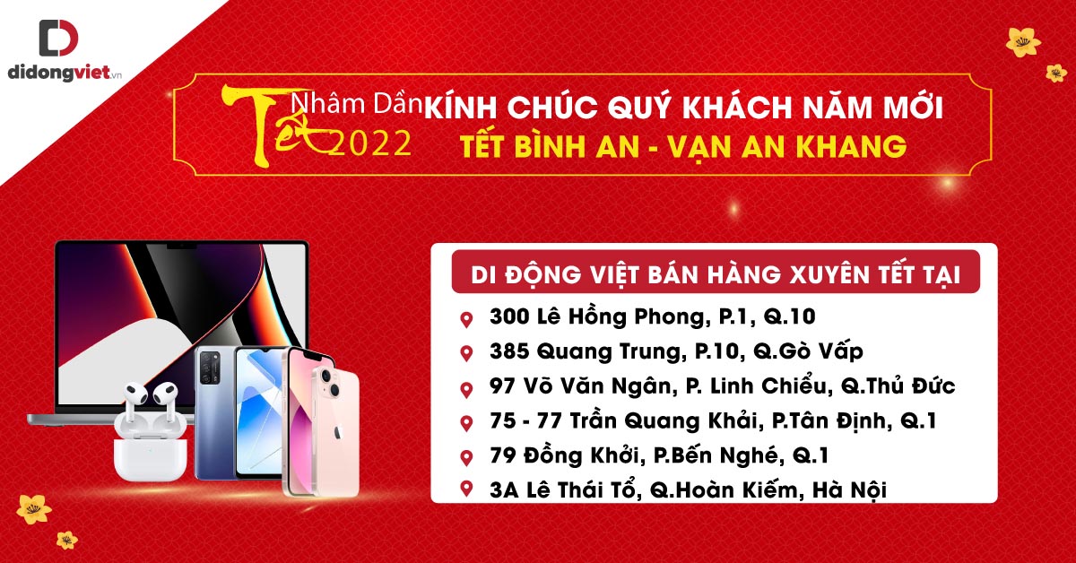 Di Động Việt mở cửa phục vụ xuyên Tết Nhâm Dần 2022