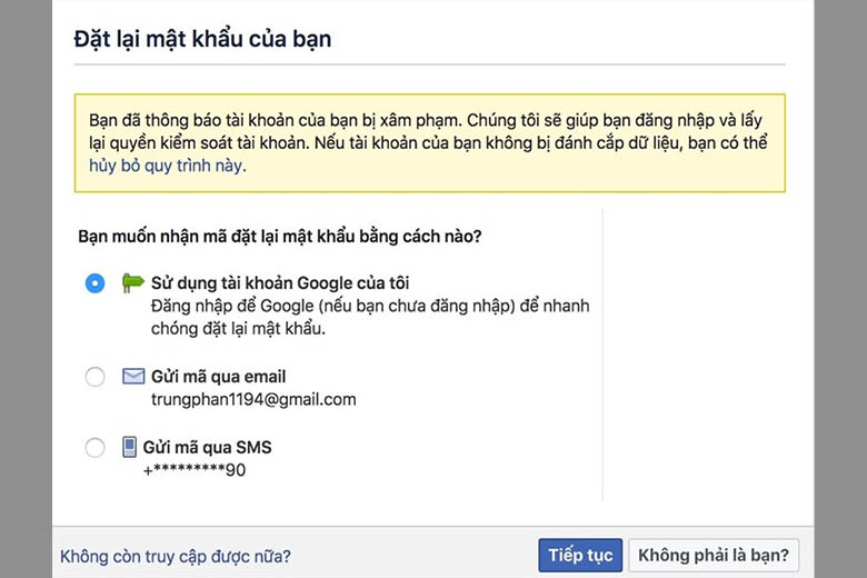 cách lấy lại tài khoản Facebook