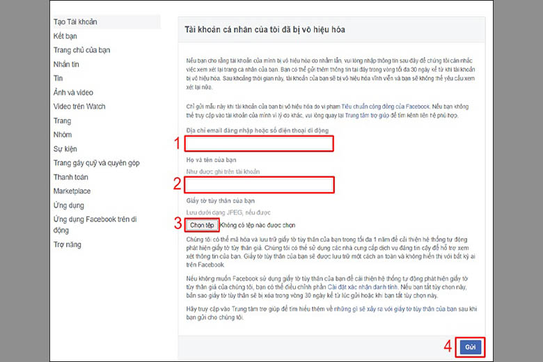 cách lấy lại tài khoản Facebook
