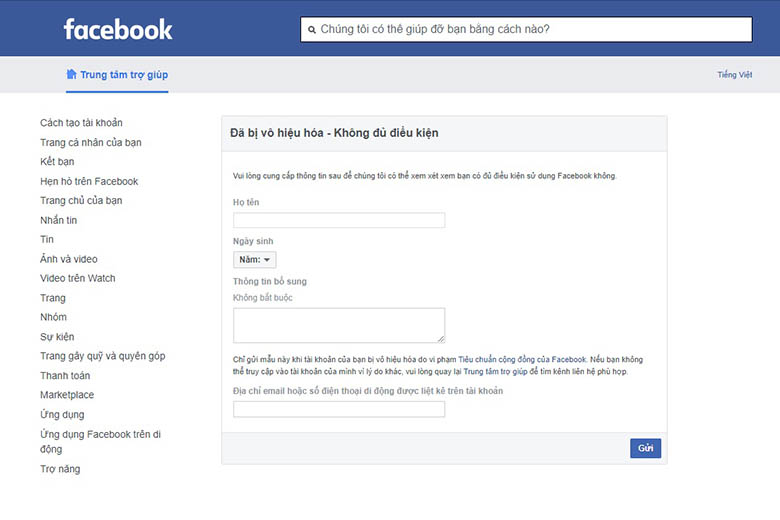 cách lấy lại tài khoản Facebook