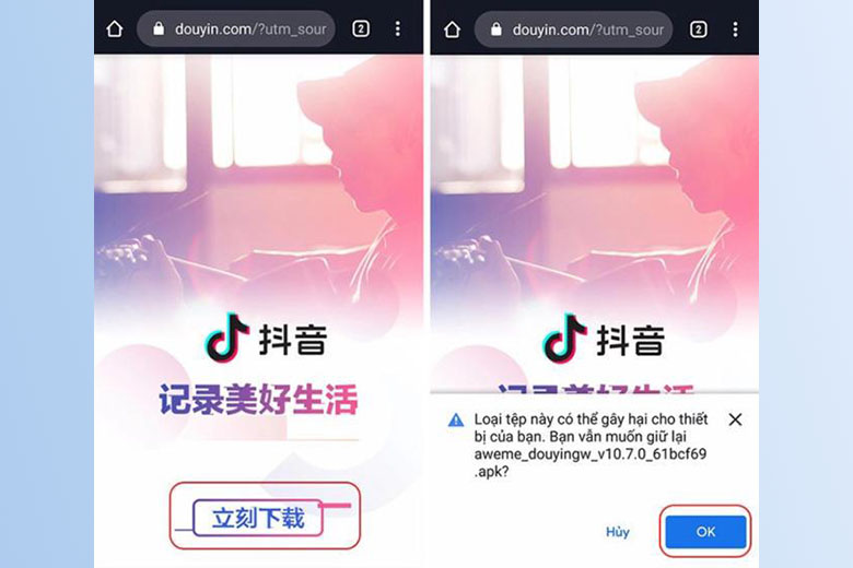Tải xuống Tiktok tiếng Trung