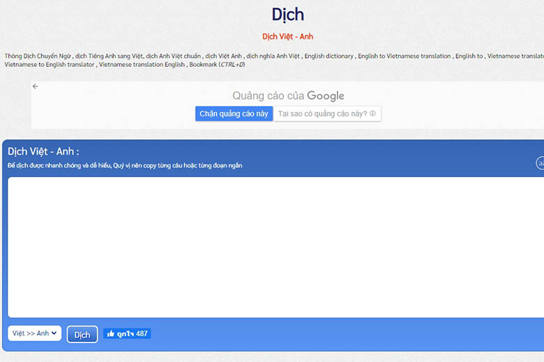 Phần mềm dịch tiếng Anh sang tiếng Việt