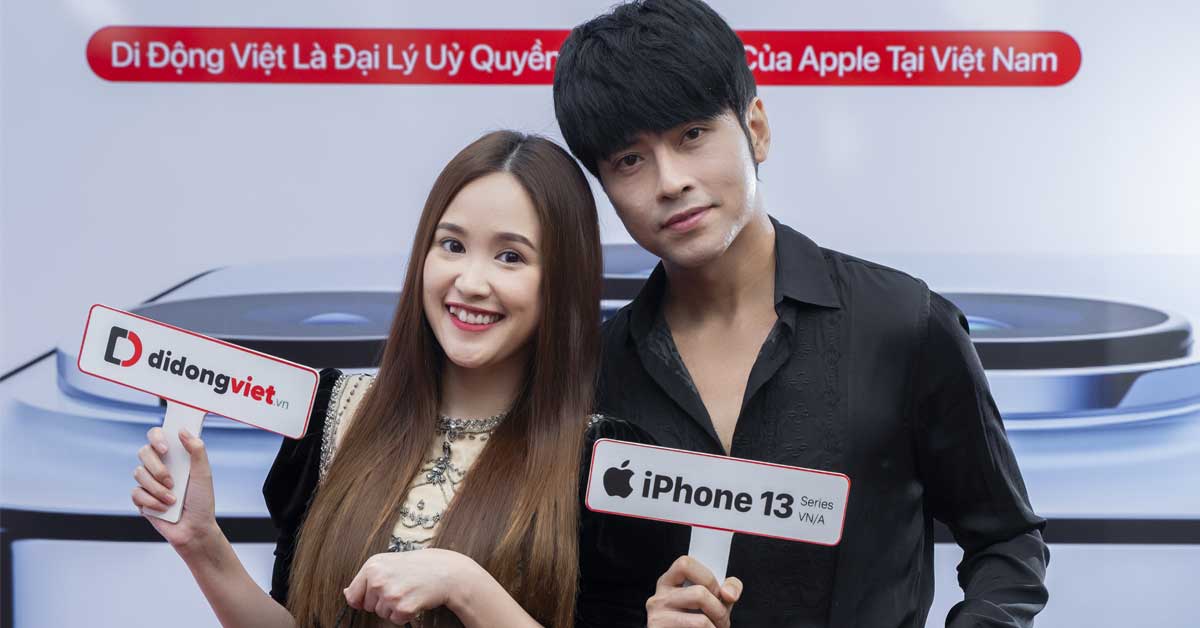 Vợ chồng diễn viên Phương Hằng – Công Tâm sắm iPhone 13 Pro Max tại Di Động Việt